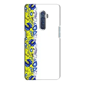 Силиконовый Чехол на Oppo Reno 2 с картинкой Вышиванки (Желто-синяя вышиванка)