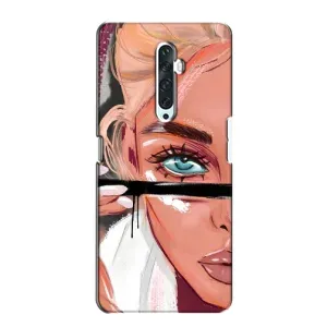 Силіконовый Чохол на Oppo Reno 2Z з картинкой Модных девушек (Дівчина та вії)