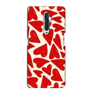 Чехлы с тематикой "Маленькие Сердечки" на Oppo Reno 2Z (Красные сердечка)