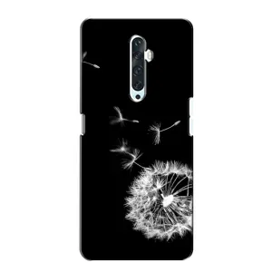 Силиконовый Чехол с одуванчиками на Oppo Reno 2Z (Одуванчик на чёрном)