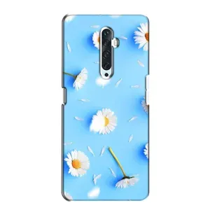 Чехол с Цветами для Oppo Reno 2Z (ромашки на голубом)