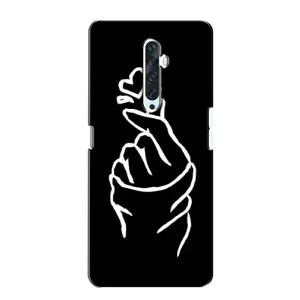 Чехлы (Знак сердечка) на Oppo Reno 2Z (Сердце на черном)