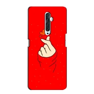 Чехлы (Знак сердечка) на Oppo Reno 2Z (Сердце на красном)