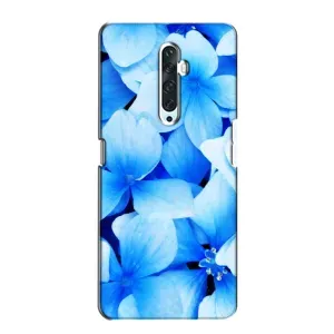 Силиконовый бампер с принтом (цветочки) на Оппо Рено 2з (Синие цветы)