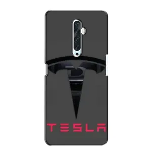 Силиконовый бампер с картинкой машины на Oppo Reno 2Z (Logo TESLA)