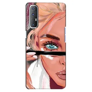 Силіконовый Чохол на Oppo Reno 3 Pro з картинкой Модных девушек (Дівчина та вії)