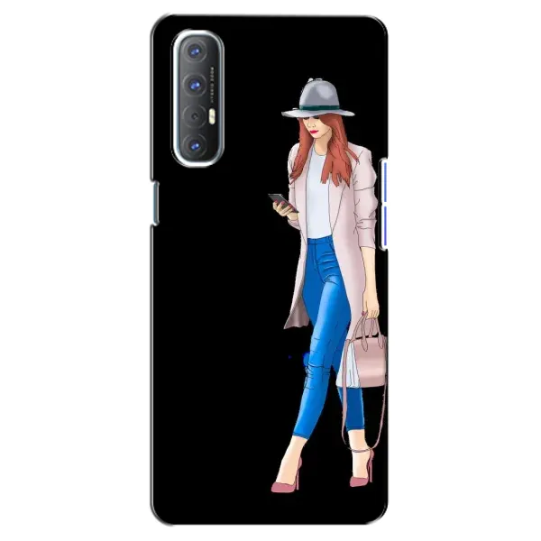 Чехол с рисунком «Девушка со смартфоном» для OPPO Reno 3 Pro Чехол с рисунком «Девушка со смартфоном» для OPPO Reno 3 Pro