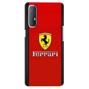Силиконовый бампер с картинкой машины на Oppo Reno 3 Pro (Ferrari Logo)