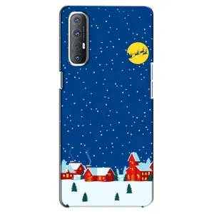 Силиконовый бампер на рождество для Oppo Reno 3 Pro (Город в снегу)