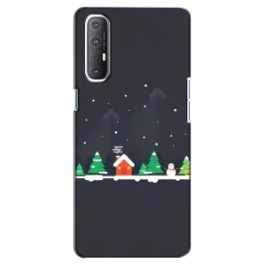 Силиконовый бампер на рождество для Oppo Reno 3 Pro (Город зимний)