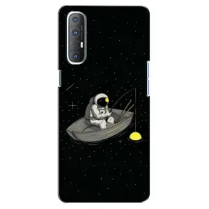 Силиконовый Чехол с принтом "Космонавты" на Oppo Reno 3 Pro (Космонавт на рыбалке)