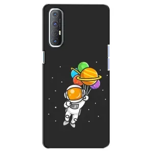 Силиконовый Чехол с принтом "Космонавты" на Oppo Reno 3 Pro (Космонавт с шариками)