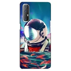 Силиконовый Чехол с принтом "Космонавты" на Oppo Reno 3 Pro (Космонавт в воде)