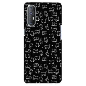 Чохол на тематику: Коти для OPPO Reno 3 Pro (Котики на чорному)
