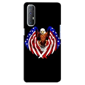 Чехол Флаг USA для Oppo Reno 3 Pro (Крылья США)