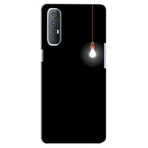 Чехол с картинками на черном фоне для Oppo Reno 3 Pro (Лампочка)