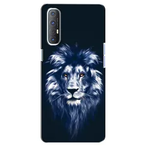 Чохол з картинкою на Oppo Reno 3 Pro (Лев – синій)