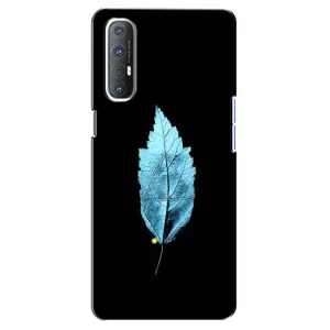 Чехол с картинками на черном фоне для Oppo Reno 3 Pro (Листочек)
