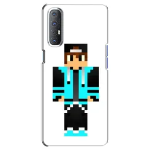 Чехлы для Oppo Reno 3 Pro (Персонажи Майн Крафт) (Мальчик в голубом)