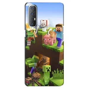 Чехлы для Oppo Reno 3 Pro (Персонажи Майн Крафт) (Майн-крафт)