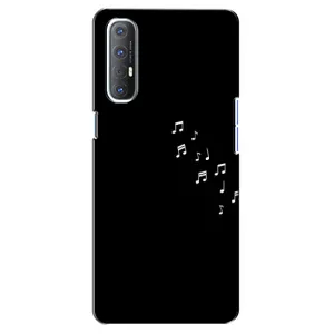 Чехол с картинками на черном фоне для Oppo Reno 3 Pro (Ноты)