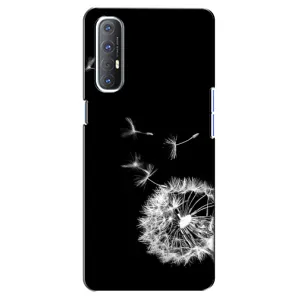 Силіконовий Чохол з кульбабками на Oppo Reno 3 Pro (Кульбабка на чорному)