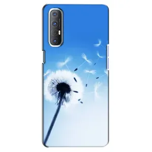 Силіконовий Чохол з кульбабками на Oppo Reno 3 Pro (Кульбабка на блакитному)