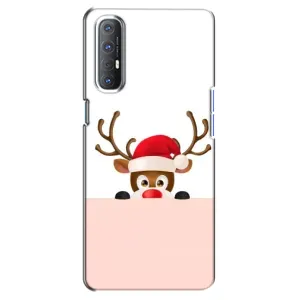 Чехол Санта Клаус для Oppo Reno 3 Pro (Олененок)
