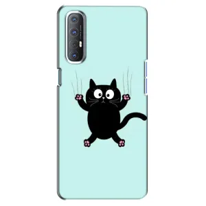 Силіконовий чохол з котиком для Oppo Reno 3 Pro (Падаючий кіт)