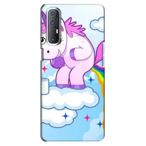 Чохол Unicorn на Oppo Reno 3 Pro (Веселка Єдиноріга)