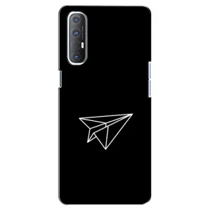 Чехол с картинками на черном фоне для Oppo Reno 3 Pro (Самолетик)