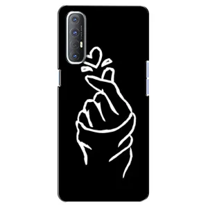 Чехлы (Знак сердечка) на Oppo Reno 3 Pro (Сердце на черном)
