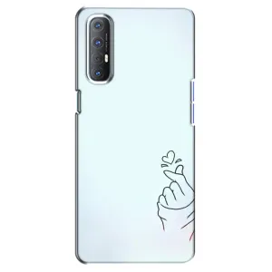 Чехлы (Знак сердечка) на Oppo Reno 3 Pro (Сердце на голубом)