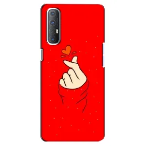 Чехлы (Знак сердечка) на Oppo Reno 3 Pro (Сердце на красном)