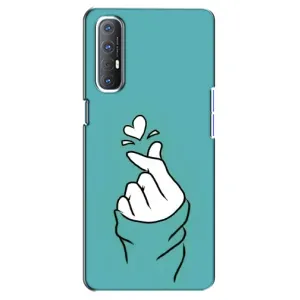 Чехлы (Знак сердечка) на Oppo Reno 3 Pro (Сердечко на бирюзовом)