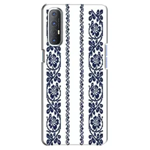Силиконовый Чехол на Oppo Reno 3 Pro с картинкой Вышиванки (Синяя вышиванка)