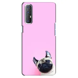 Бампер для Oppo Reno 3 Pro з картинкою "Песики" (Собака на рожевому)