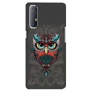 Чохли з принтом СОВИ для Oppo Reno 3 Pro (Сова на сірому)