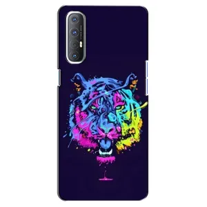 Силіконовий бампер з картинкою звірів для Oppo Reno 3 Pro (Тигр-Арт)