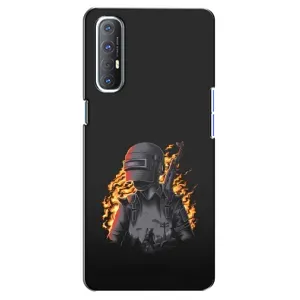 Силиконовый чехол с картинкой "Герой Pubg" на Oppo Reno 3 Pro (В огне)