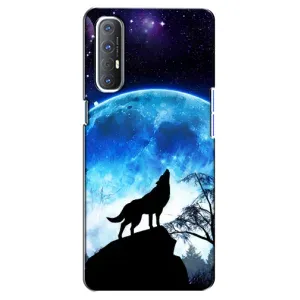 Чохол з Вовком на Oppo Reno 3 Pro (Виє на місяць)
