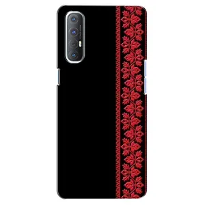Силиконовый Чехол на Oppo Reno 3 Pro с картинкой Вышиванки (Вышиванка на черном)