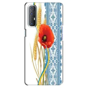 Силиконовый Чехол на Oppo Reno 3 Pro с картинкой Вышиванки (Вышиванка с цветком)