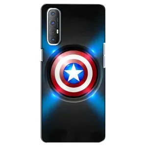 Чехол с Щитом Капитана Америки на Oppo Reno 3 Pro (Яркий Щит Капитана)