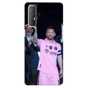 Чехлы Лео Месси в Майами на Oppo Reno 3 Pro (Золотой мяч Месси)