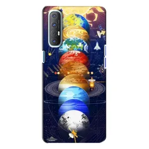 Чехол (ТПУ) с планетами на Oppo Reno 3 (Арт планети)