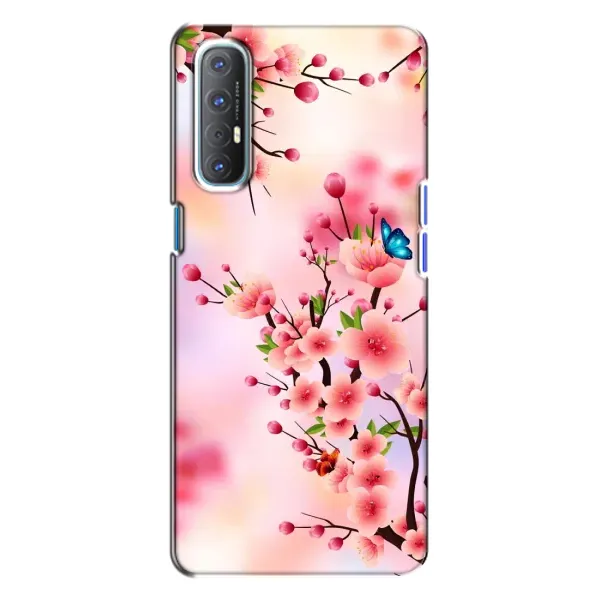 Чехол с рисунком «Бабочки на сакуре» для OPPO Reno 3 Чехол с рисунком «Бабочки на сакуре» для OPPO Reno 3