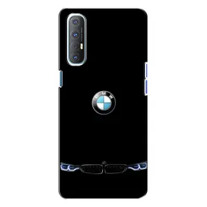 Силіконовий бампер з картинкою машини на Oppo Reno 3 (Чорний BMW)