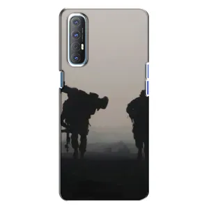 Чехлы на военную тематику для Oppo Reno 3 (Бой солдат)