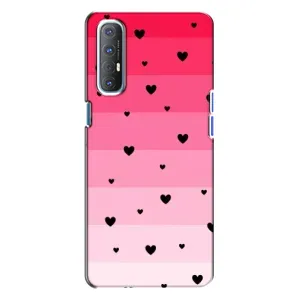 Чохли з тематикою "Маленькі Сердчеки" на Oppo Reno 3 (Чорні сердечка)